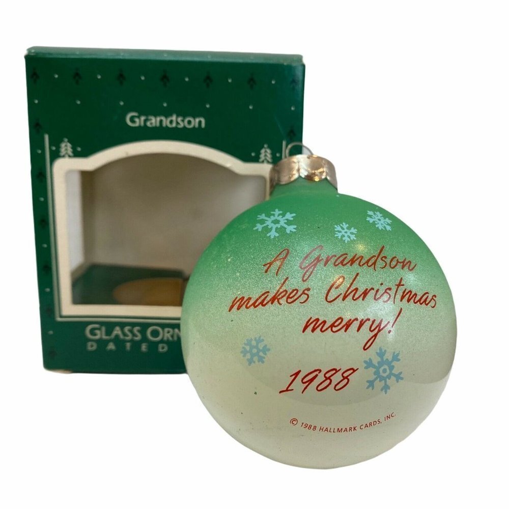 Hallmark Keepsake "Grandson" Glass Ball Ornament